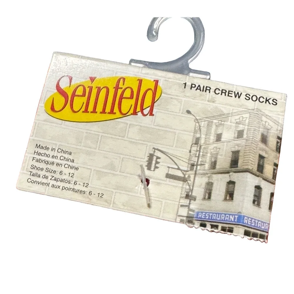 Seinfeld Men’s Crew Socks Navy Black 6-12 Polyester Spandex